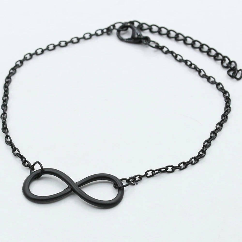 Silver Color Metal Cross Infinite Bracelet & Bangle Charm Chain Bracelet