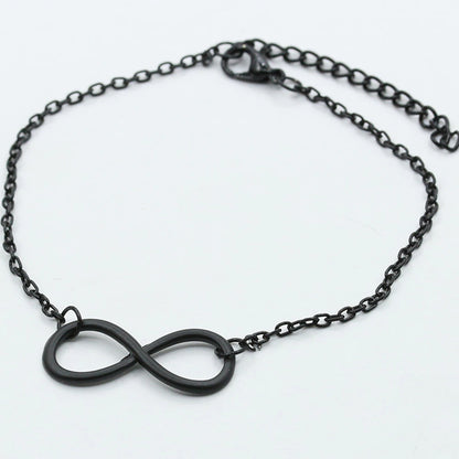 Silver Color Metal Cross Infinite Bracelet & Bangle Charm Chain Bracelet