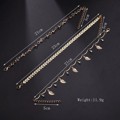 3pcs Bohemian Anklets Set