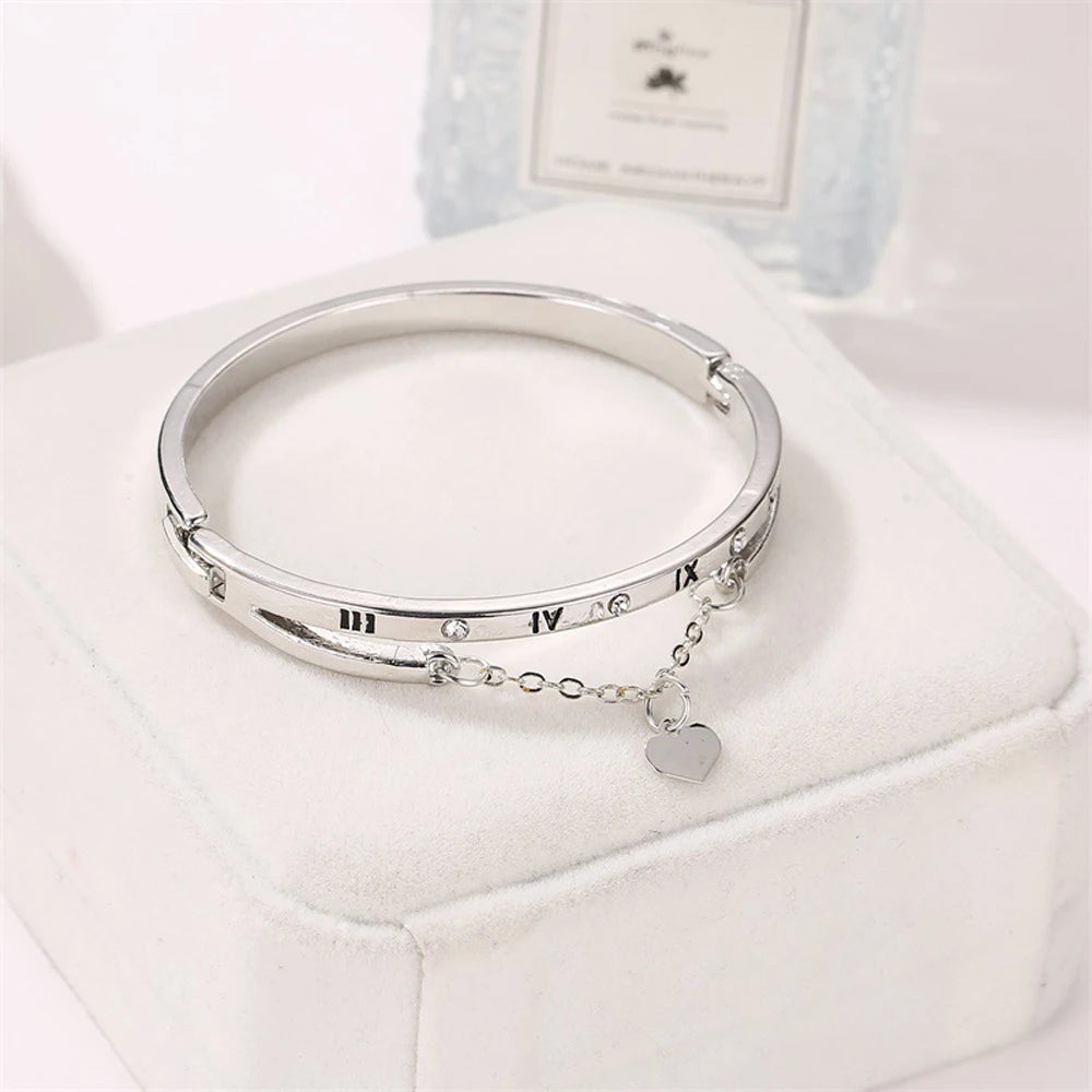 Luxury Stainless Steel Female Heart Forever Love Charm Bracelet