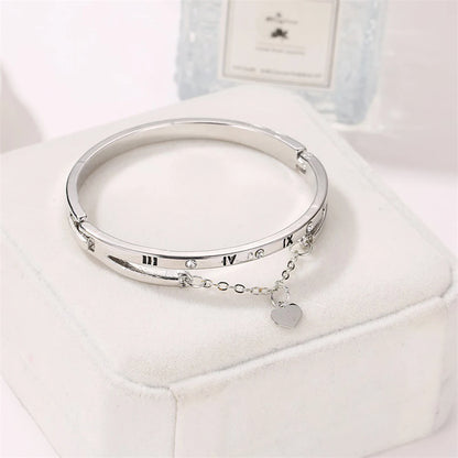 Luxury Stainless Steel Female Heart Forever Love Charm Bracelet