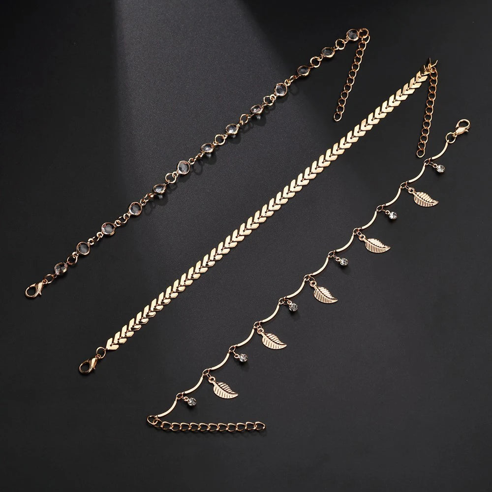 3pcs Bohemian Anklets Set