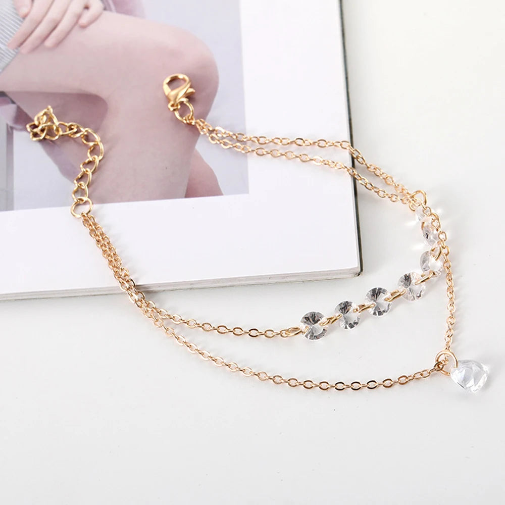 Simple Color Gold Femmes Cristal Bracelet