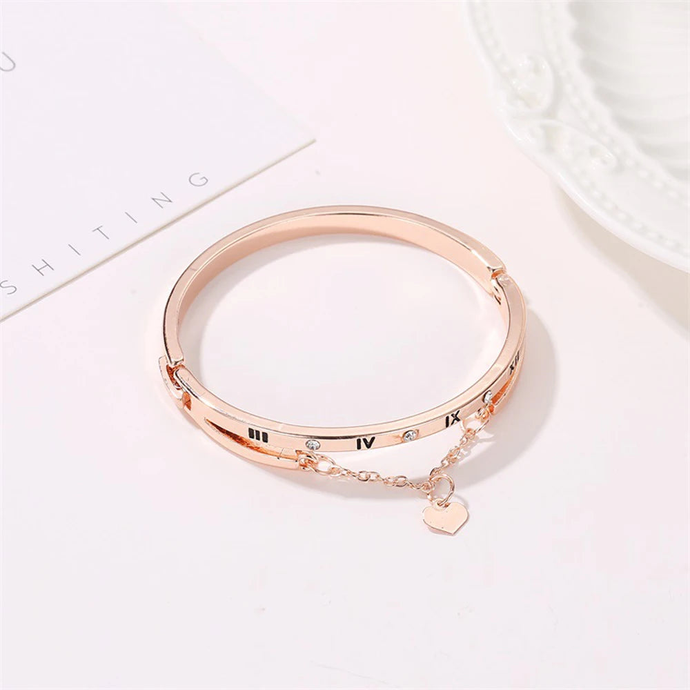Luxury Stainless Steel Female Heart Forever Love Charm Bracelet