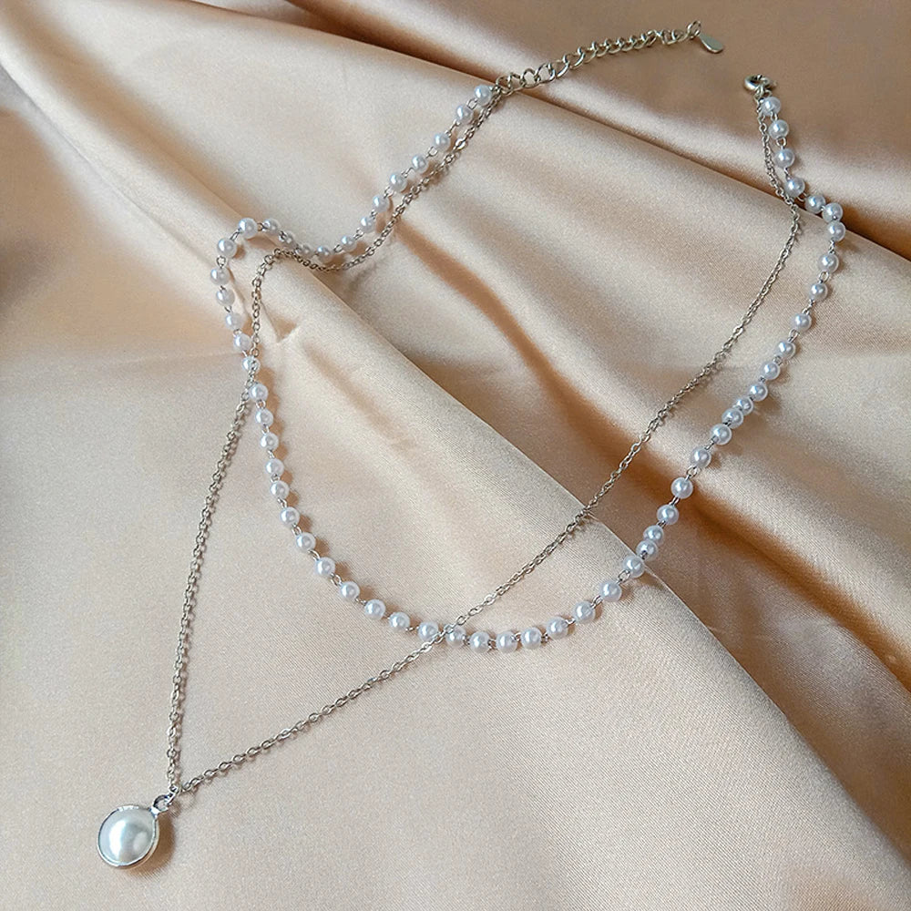 Kpop Pearl lace Gold Color Goth Choker