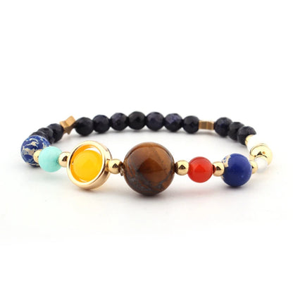 Solar System Guardian Star Natural Stone Beads Bangle