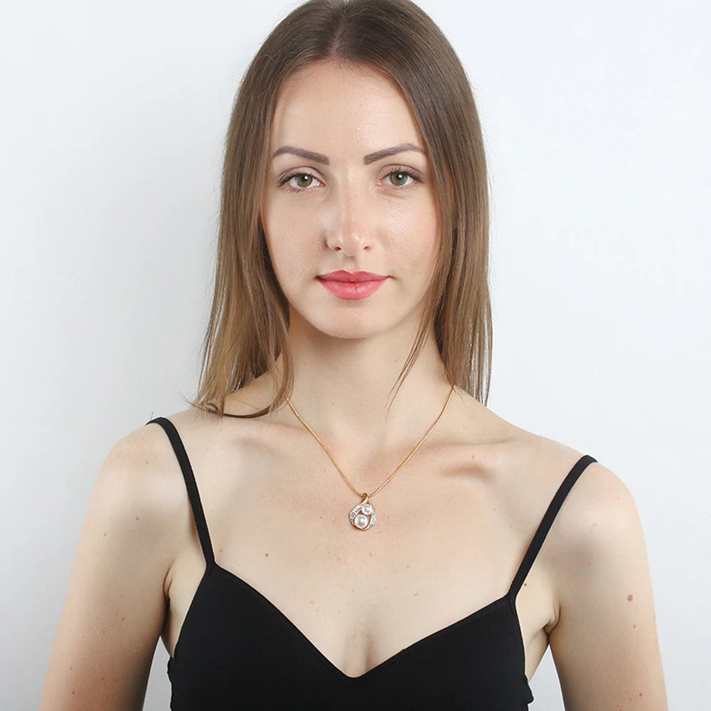 Elegant Simulated Pearl Bridal Necklaces/Earrings Jewelry Set