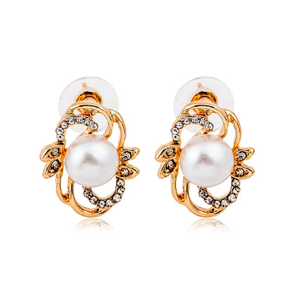 Elegant Simulated Pearl Bridal Necklaces/Earrings Jewelry Set