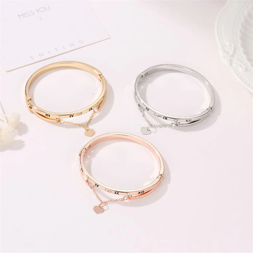 Luxury Stainless Steel Female Heart Forever Love Charm Bracelet