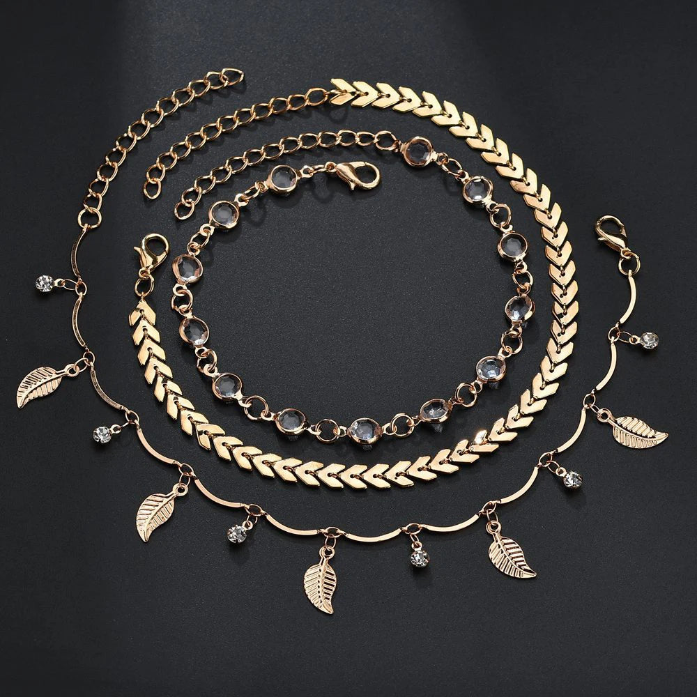 3pcs Bohemian Anklets Set