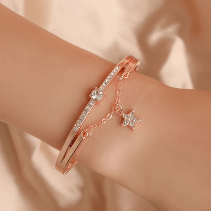 Luxury Stainless Steel Female Heart Forever Love Charm Bracelet