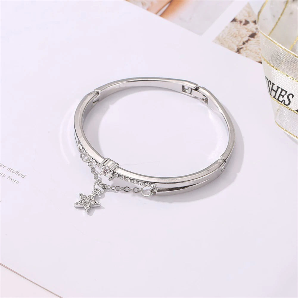 Luxury Stainless Steel Female Heart Forever Love Charm Bracelet
