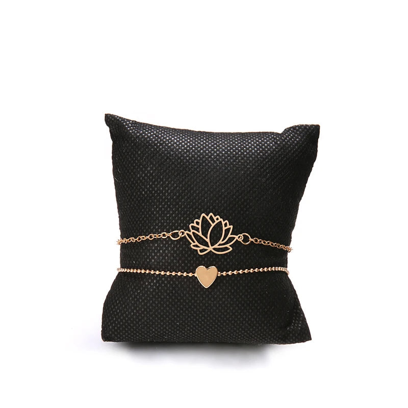 Simple Female Personality Hollow Lotus Bracelets