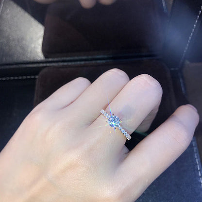 Elegant Crystal Engagement Design Ring