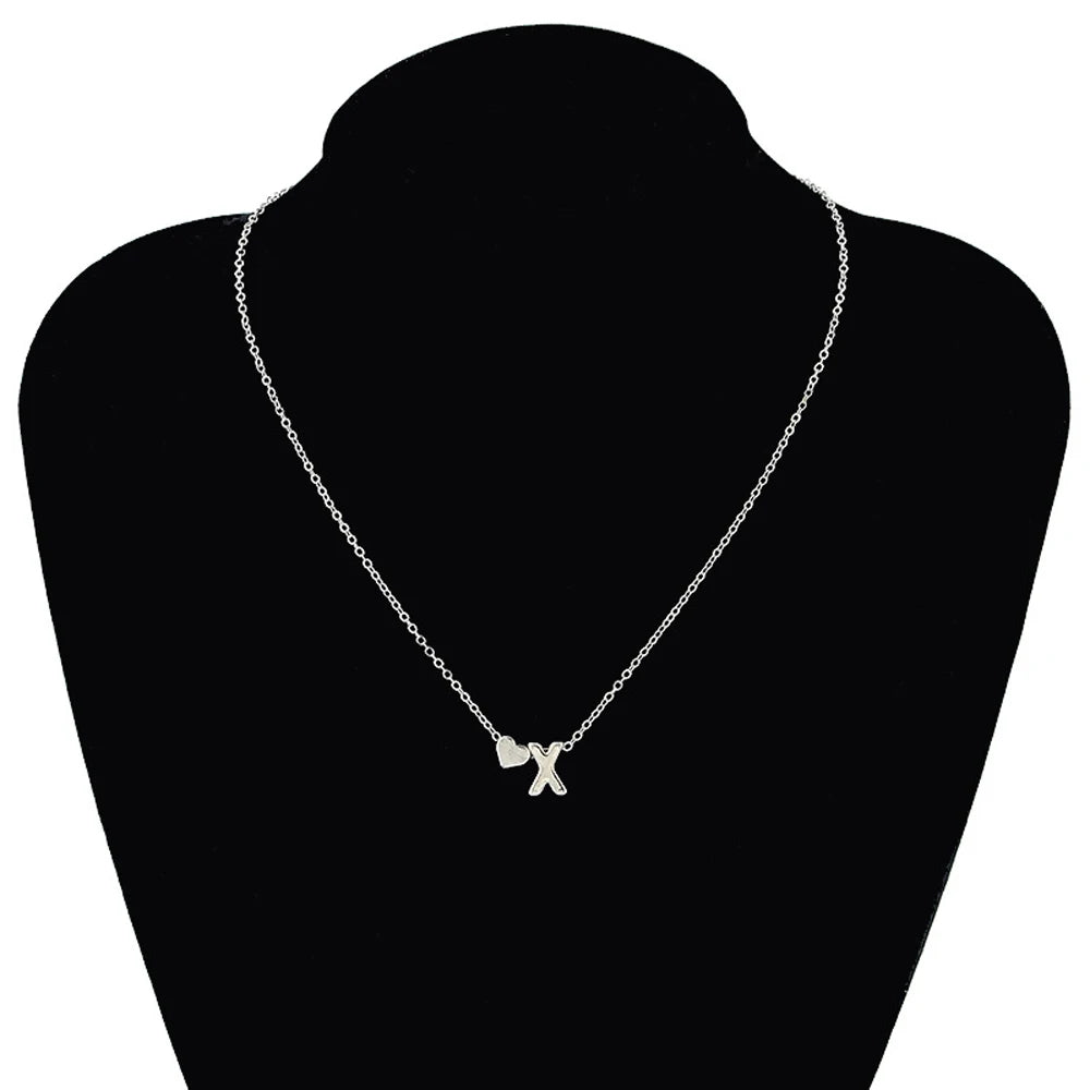 Tiny Heart Dainty Initial Necklace Choker