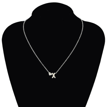 Tiny Heart Dainty Initial Necklace Choker