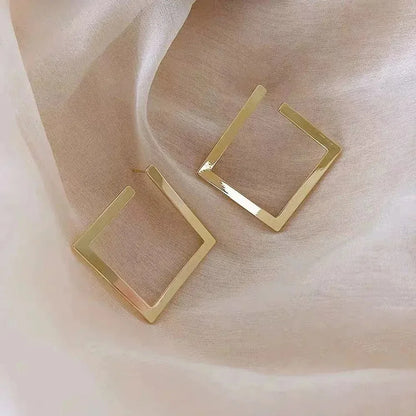 Retro Minimalist Square Irregular Studs Exaggerated Cold Wind Drop Earrings