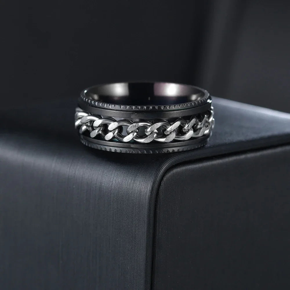 Stainless Steel Rotating Anxiety Fidget Rings