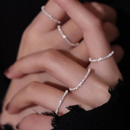 Sparkling Simple Style Versatile Decorative Compact Index Finger Ring