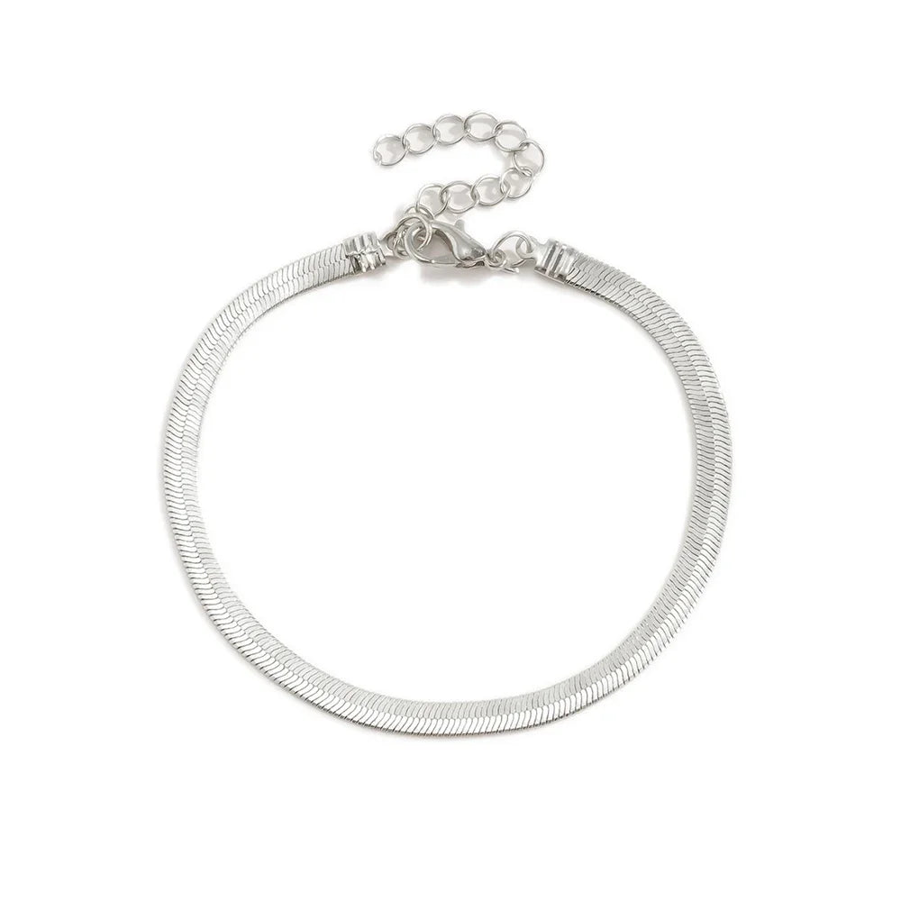 Classic Snake Chain Silvery Gold Color 4MM Bracelet