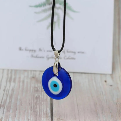 Vintage Turkish Blue Evil Eye Pendant Choker Necklace
