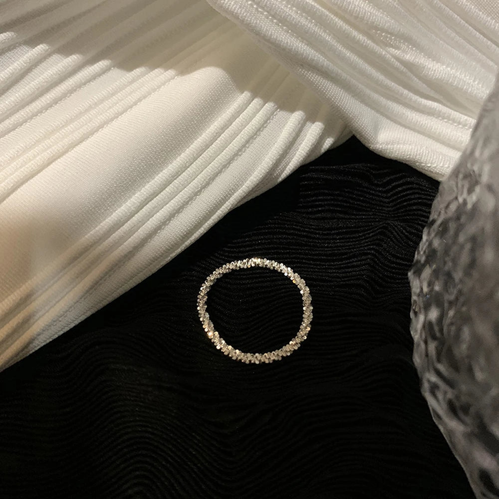 Sparkling Simple Style Versatile Decorative Compact Index Finger Ring