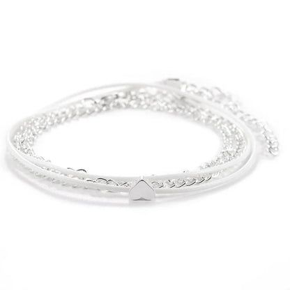 Bohemian Silver Color Heart Anklet