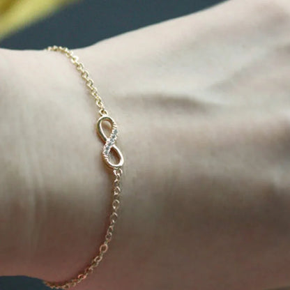 Crystal Infinity Number 8 Chain Bracelet