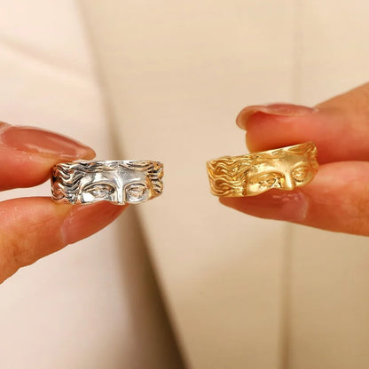 Creative Half Mystical Masked Face Open Ring