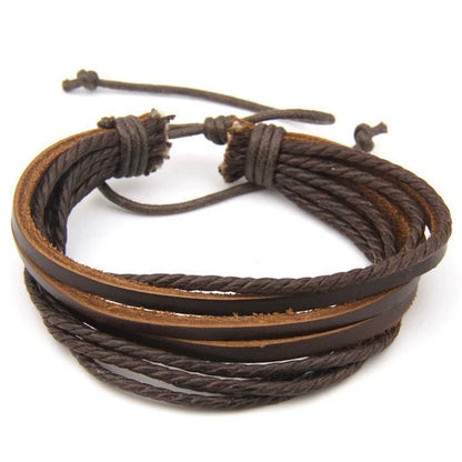 Exquisite Hand-Woven Wrap Leather Charm Bracelets