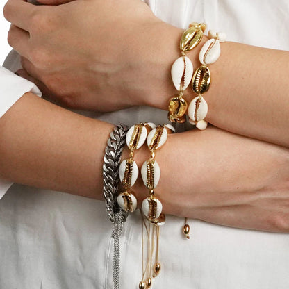 Handmade Delicate Cowrie Shell Charm Bracelet