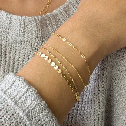 Multilayer Boho Tube Lace Satellite Chain Bracelets Set
