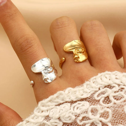 Creative Half Mystical Masked Face Open Ring