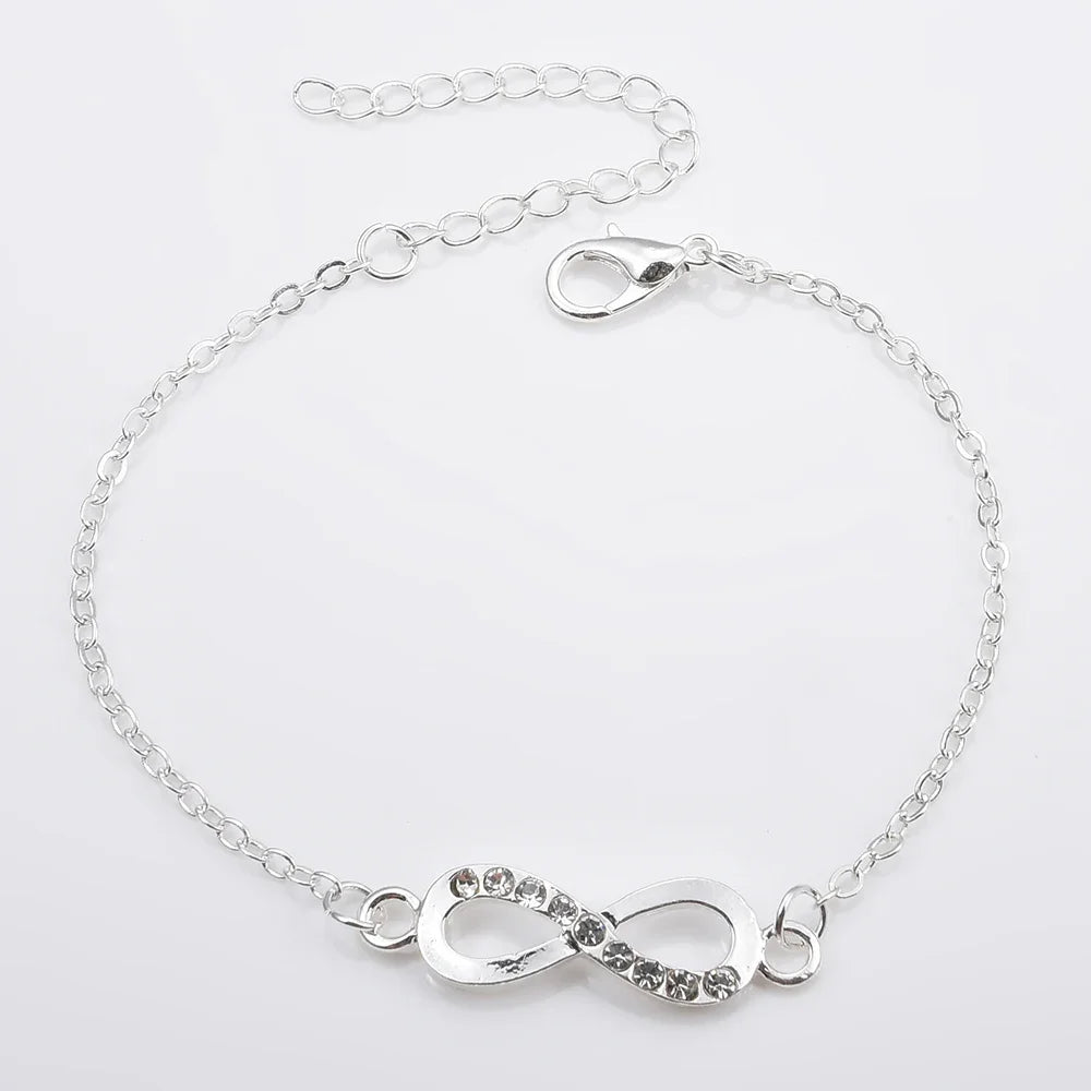 Crystal Infinity Number 8 Chain Bracelet