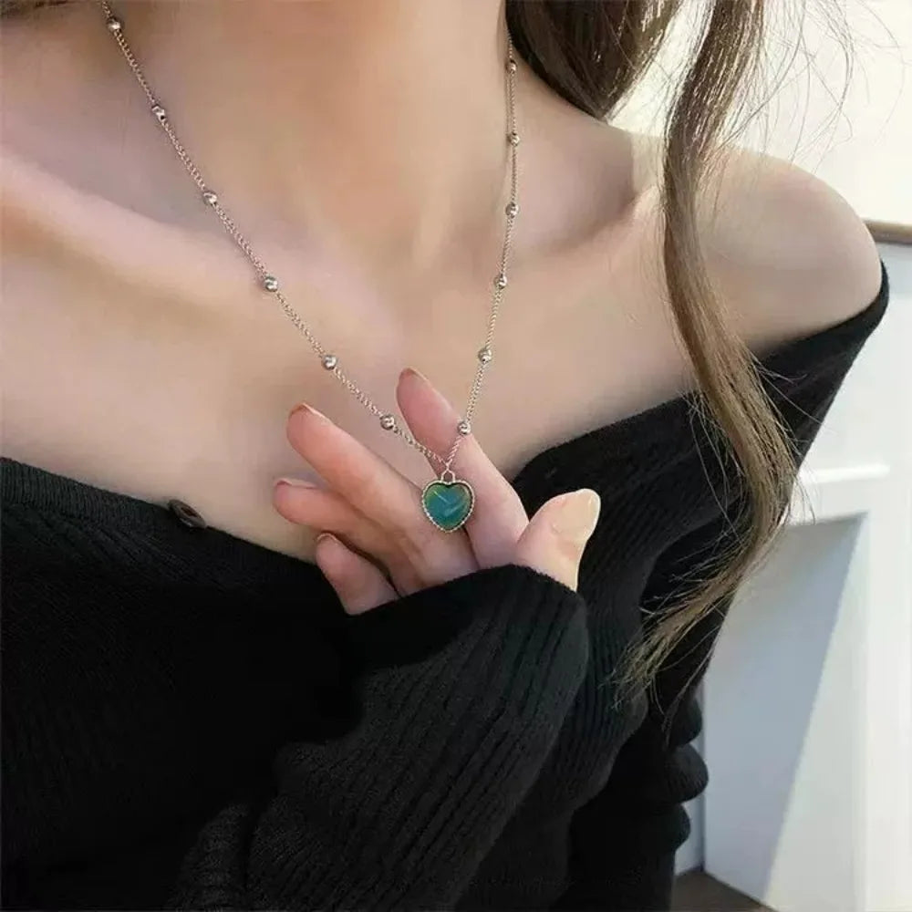 Candy Color Changing Heart Pendant Necklace
