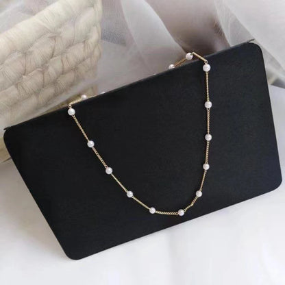 Kpop Pearl lace Gold Color Goth Choker
