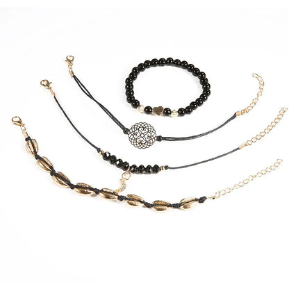 4pcs Bohemian Shell Moon Bracelet Se