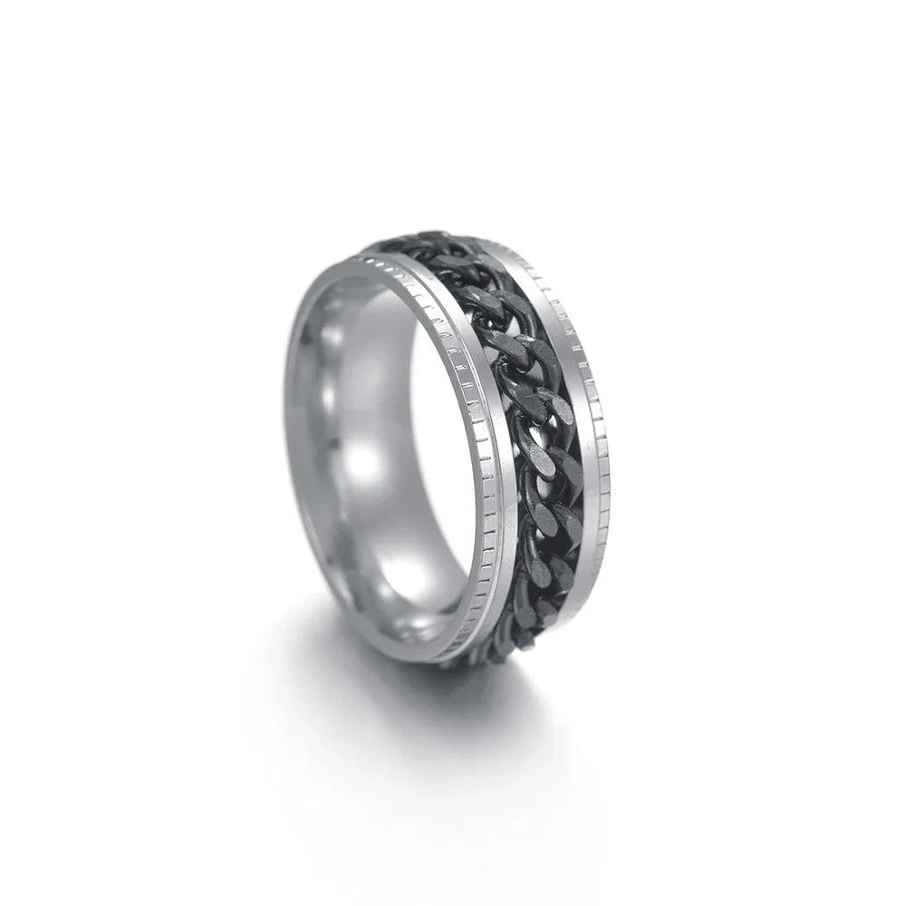 Stainless Steel Rotating Anxiety Fidget Rings