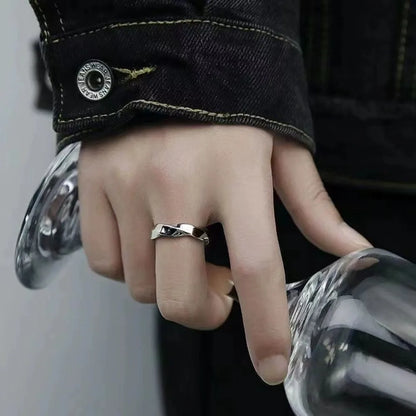 Trend Mobius Wave Silver Color Alloy Open Ring