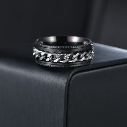Stainless Steel Rotating Anxiety Fidget Rings