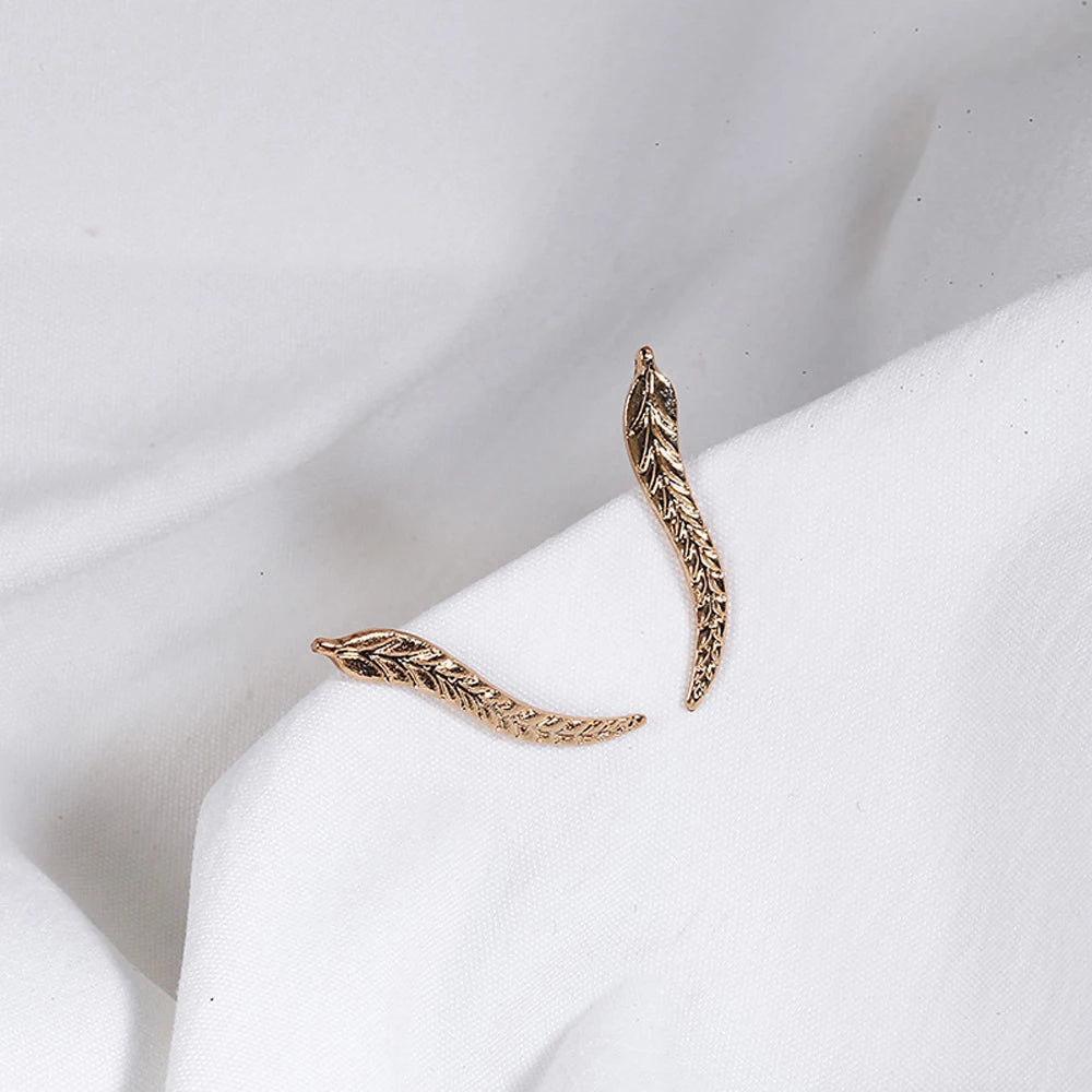 1 Pair Ear Cuff Leaf Stud Earrings