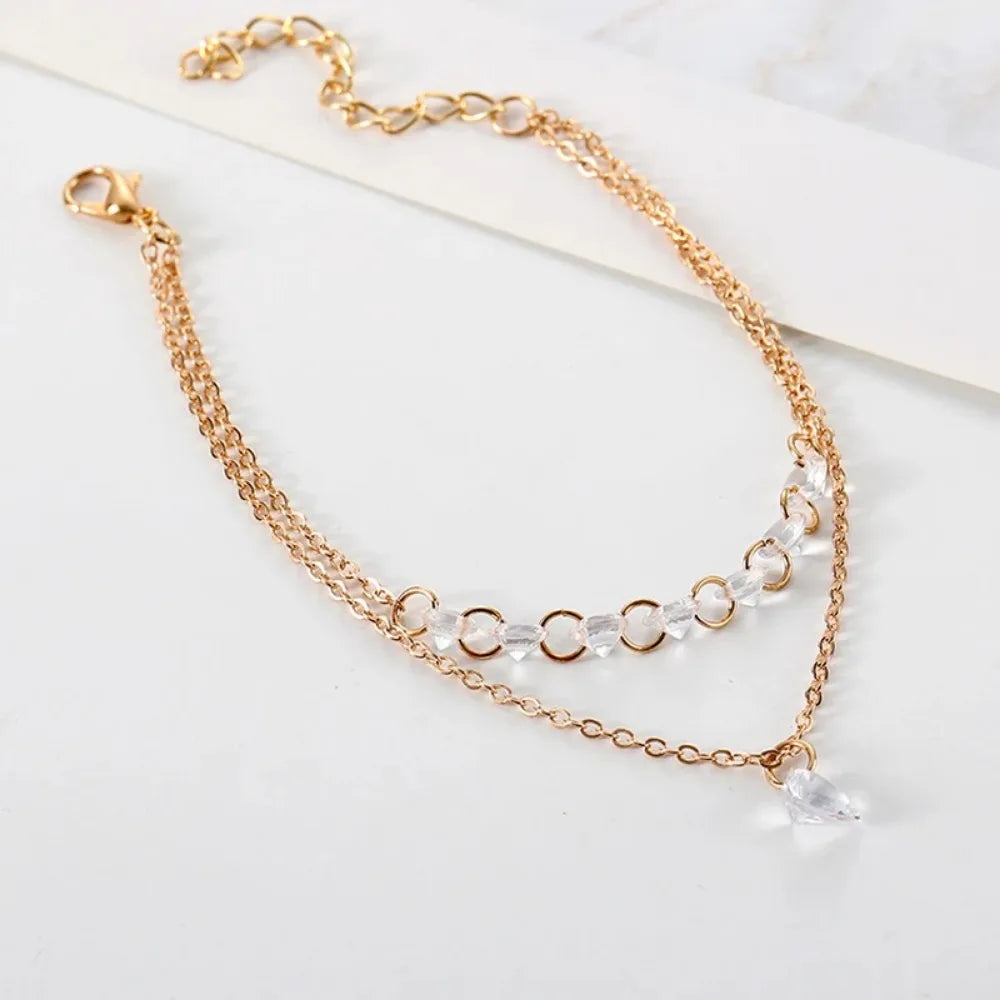 Simple Color Gold Femmes Cristal Bracelet