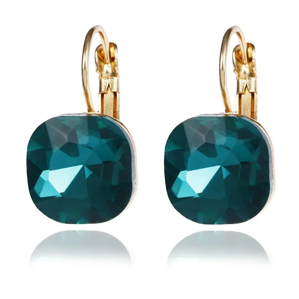 Gold White Pink Blue Green Purple Austrian Crystal Rhinestone Earring