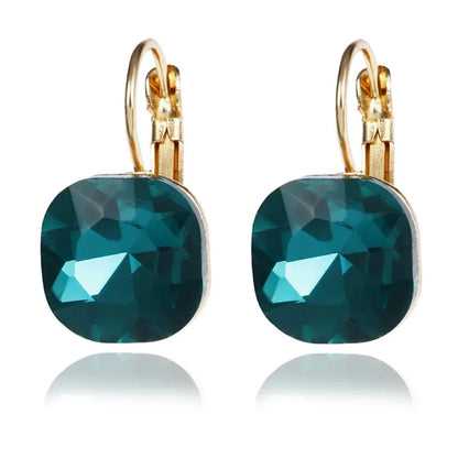 Gold White Pink Blue Green Purple Austrian Crystal Rhinestone Earring