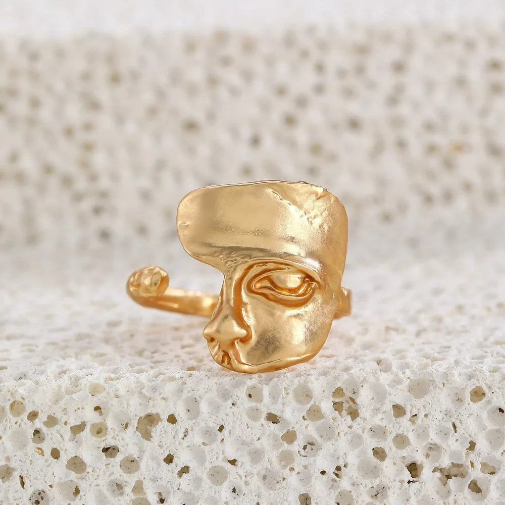 Creative Half Mystical Masked Face Open Ring