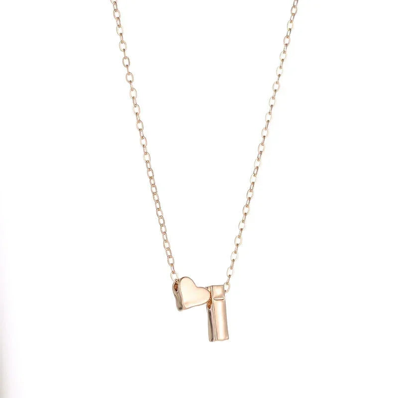 Tiny Heart Dainty Initial Necklace Choker