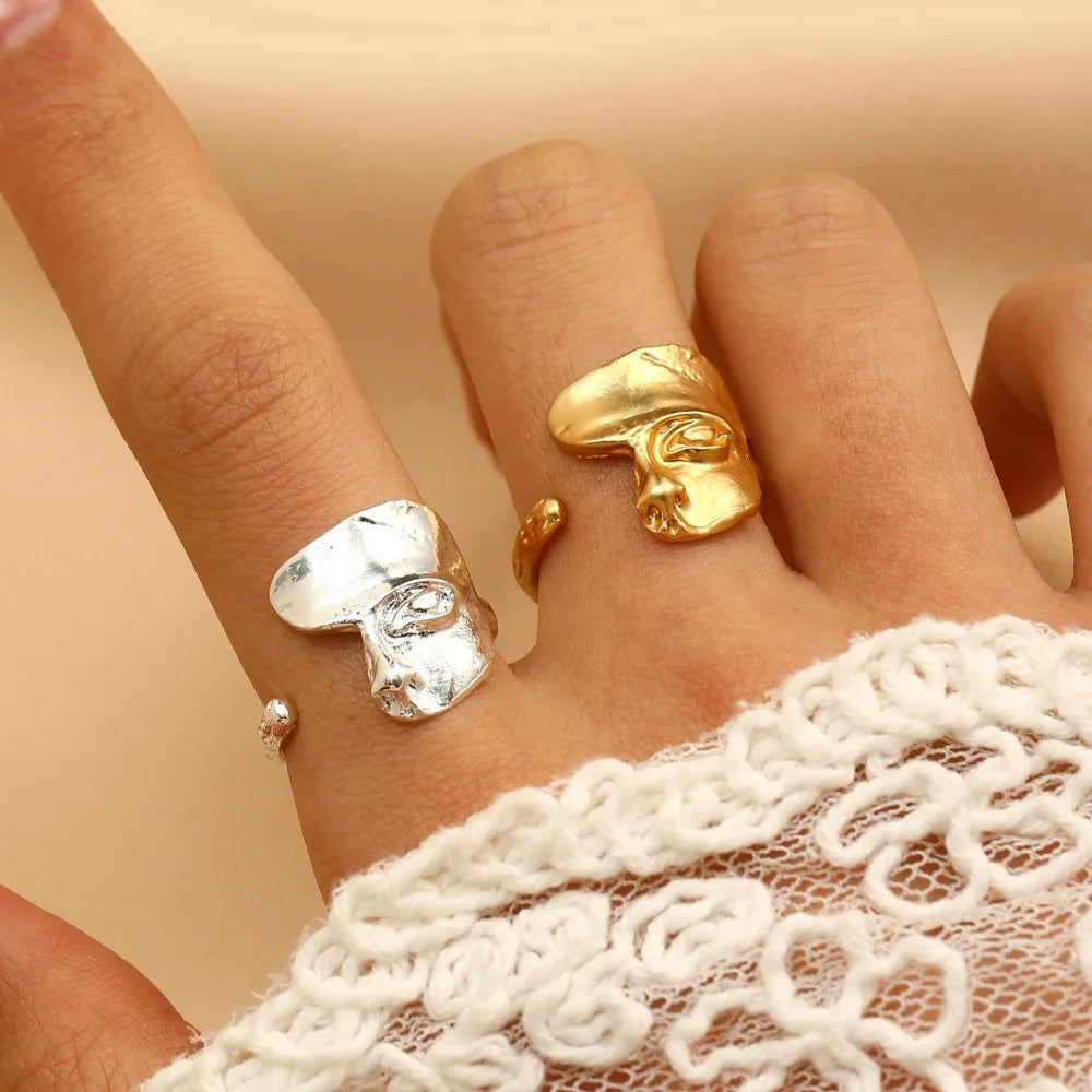 Creative Half Mystical Masked Face Open Ring