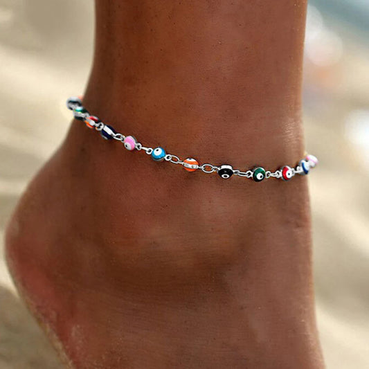 Bohemian Colorful Turkish Eyes Anklet