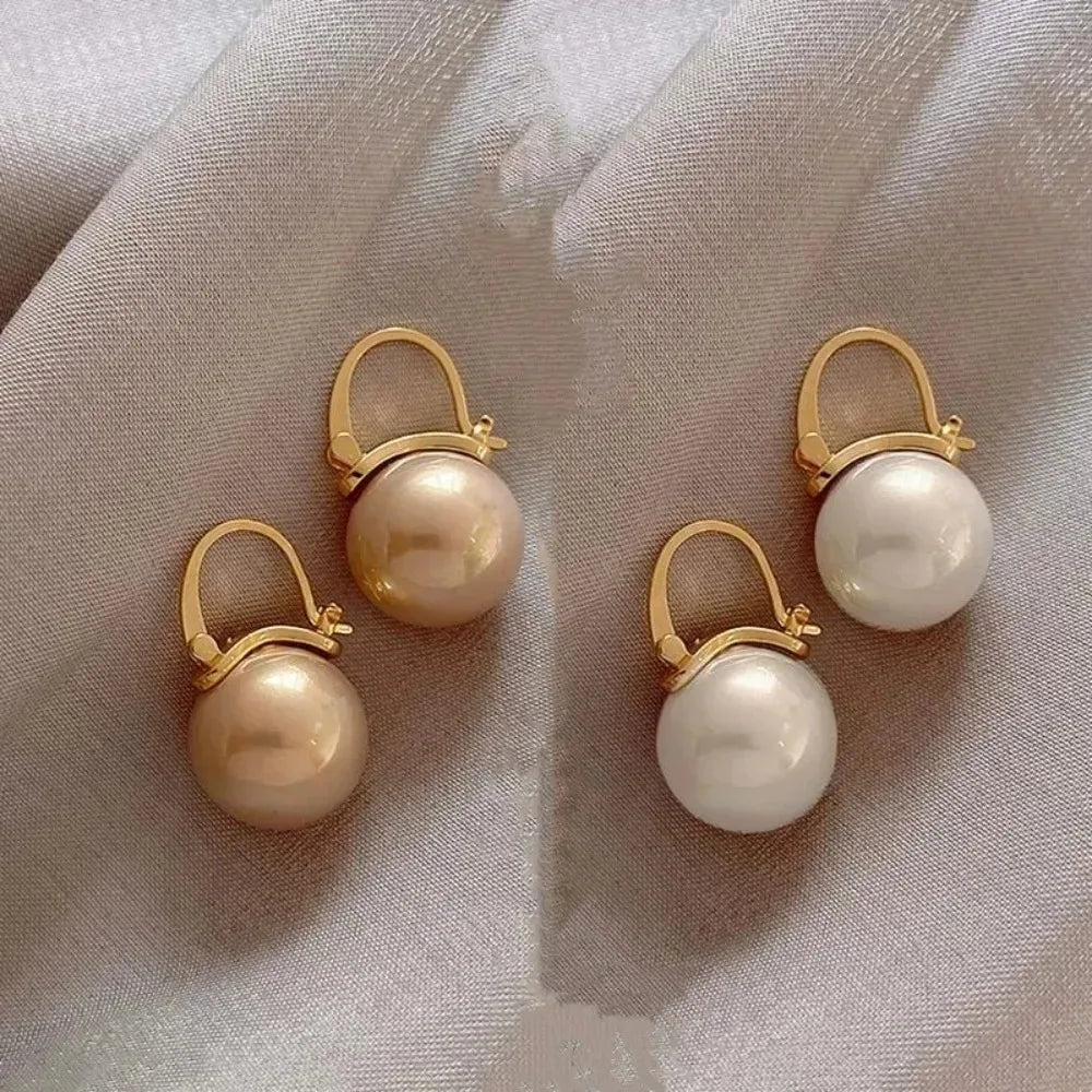 Minimalist Tiny Huggies Cute Pearl Drop Earrings