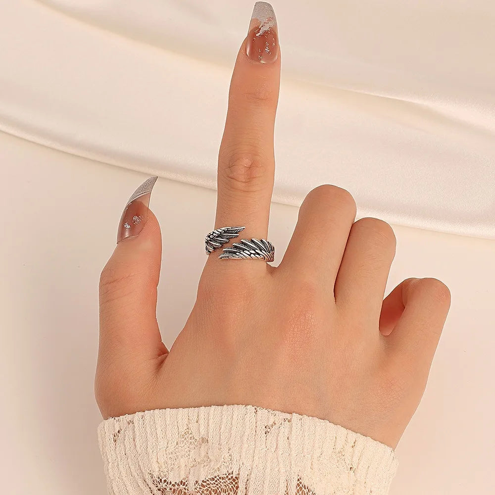 Retro Angel Demon Wing Couples Ring